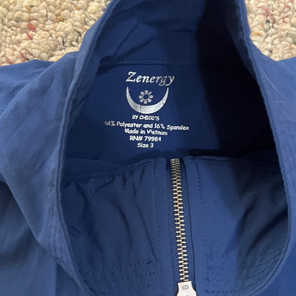 Blue Zip-Up Jacket Zenergy by Chico’s - Picture 3 of 5